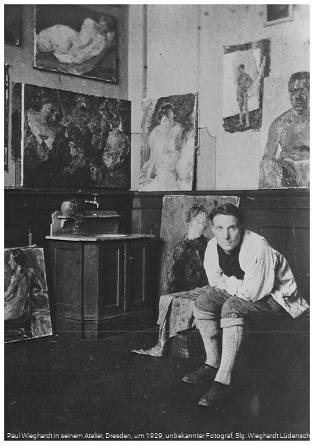 Paul Wieghardt in seinem Atelier, Dresden, um 1929, unbekannter Fotograf, Slg. Wieghardt Lüdenscheid